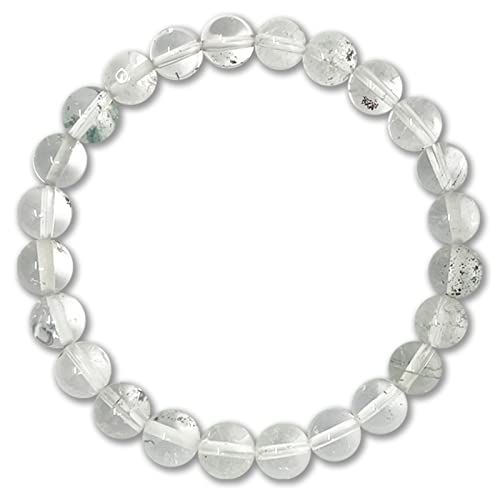 cotigo Bracciale in pietra naturale – Bracciale in filo elastico con perle di pietra naturale – varie pietre semi-preziose per donna, uomo yoga regalo (Quarzo bianco 8 mm)