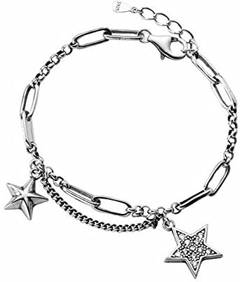 Mnsconkl Bracciale Donna Argento per Stella zirconia Bracciali Amicizia Braccialetto Infinito Regolabile idea Regalo per il polso di Ragazze e Mamma regalo mamma