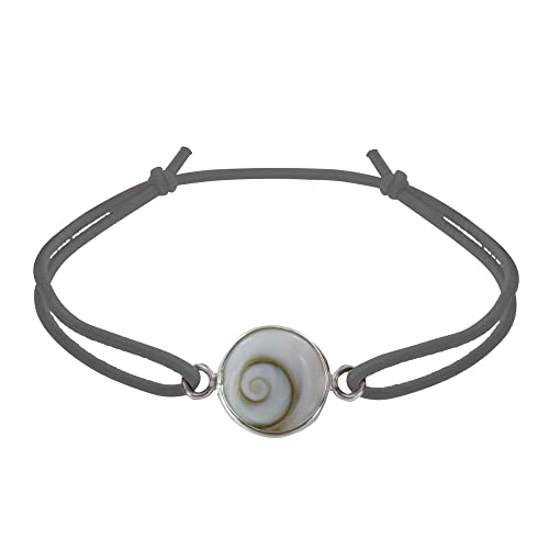 LES POULETTES BIJOUX Bracciale Elastico Occhi di Santa Lucia Tondo Grigio