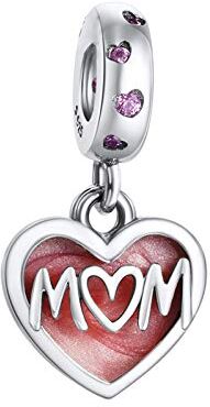 Annmors Mamma Bead Charm Donna argento Ciondolo a forma di, in argento Sterling 925, compatibile con braccialetti e collane europe