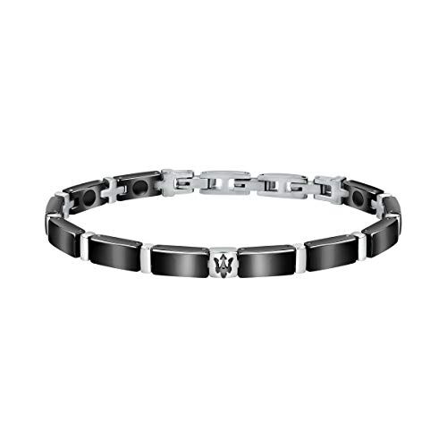 Maserati Bracciale Uomo, Collezione JEWELS, in Acciaio, ceramica, PVD nero