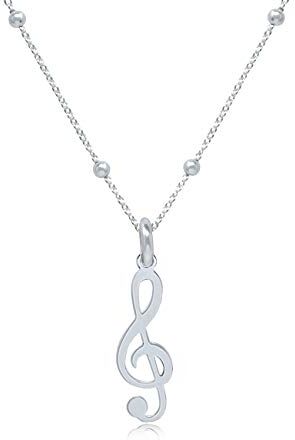 WANDA PLATA Collana Chiave di Violino Ciondoli Musica, Musicali Nota Musicale da Donna Ragazza Argento 925, Gioielli Musica Catena 40cm +5 cm Estensione Regalo Gioiello idee regalo anniversario