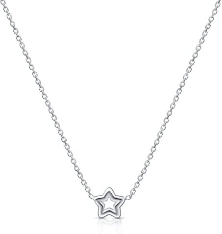 Amberta Collana Minimal in Argento Sterling 925 per Donna Collezione Astronomia: Collana con Charms a Forma di Stelle