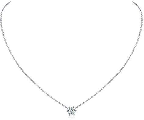 ChicSilver Collana Donna Punto Luce Collanine Donna Sottili Argento con Ciondolo Citrino Novembre con Confezione Regalo