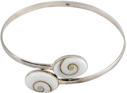 Vurmashop Bracciale in argento Sterling 925 con pietra naturale di Santa Lucia Bracciale Occhio di Shiva da donna Gioielli mediterranei, Mediana / Grande, Argento sterling Argento Sterling Guscio