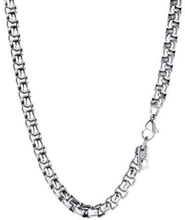 PROSTEEL 46 cm Lunghezza Corta Collana Unisex Uomo Donna in Acciaio Inossidabile Regalo Natale Anniversario 6 mm Larghezza Colore Argento