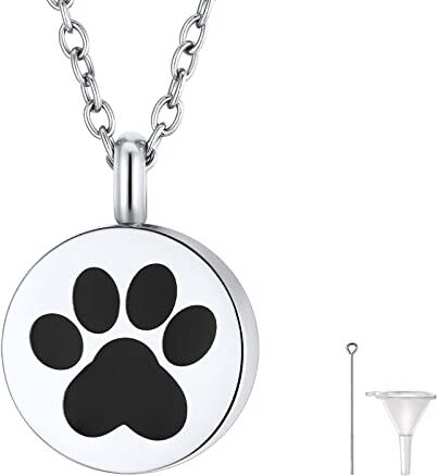 FindChic Collana Urna per Ceneri Ciondolo Per Cane Collana Con Urna Di Cremazione Commemorativa in Acciaio Inossidabile Impermeabile Collana Acciaio Inossidabile per Ceneri