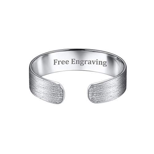 ChicSilver Personalizzato Anello Regolabile Donna Uomo in Argento Sterling 925 5mm Largo Grande, Superficie Filigrana Gioiello Minimalista, Stile Hip Hop, Knuckle Ring Incisioni Gratis