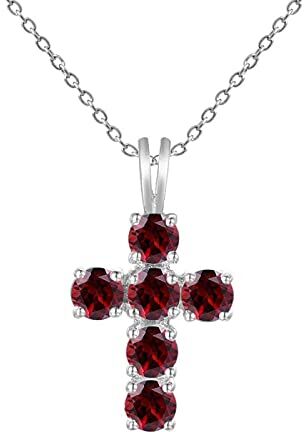 YTGLQAZ Collana Collane A Catena Per Le Donne Gem'S Natural Blue Topaz 925 Sterling Silver Gemstone Cross Collane Con Ciondolo Per Le Donne Fine Collares Regalo Redgarnet