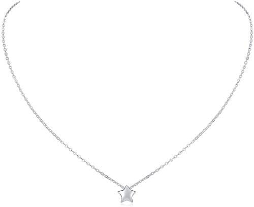 ChicSilver Collana Donna in Argento Sterling 925, Cindolo Stella Stellina Piccolo Delicato, Collana Amicizia, Catena Clavicolare, Argento Regalo Perfetto