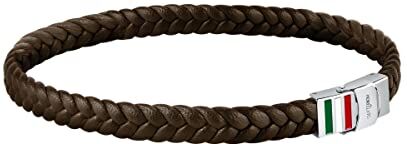 Morellato Moody Bracciale Uomo in Acciaio, pelle riciclata, smalto SQH50