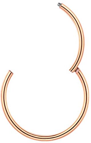 PROSTEEL Piercing Naso Libbra Orecchino 20G Gauge Cerchio di Naso Libbra Piercing Hoop, Diametro 9 mm, Acciaio Inossidabile Placcato Oro Rosa, Rosa (Confezione Regalo)