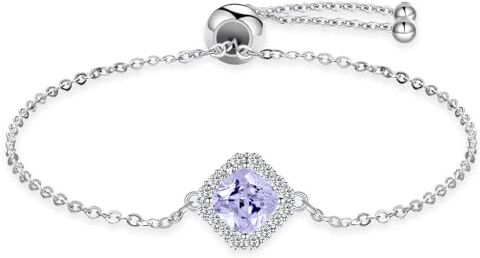 Tusuzik Regalo Donna Bracciale Donna Argento 925 Regolabile Bracciali Donna Idee Bellissimo Regali Zirconi Cubici Lucenti