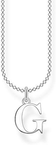 Thomas Sabo Collana da Donna con Lettera G in Argento Sterling 925, Lunghezza 38-45 cm