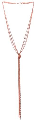 COOLSTEELANDBEYOND Boemo Chic Oro Rosa Collana Lariat Statement Collana Frangia Nappa Pendente Strass Multi-Fila Lunga Catena Y-Forma