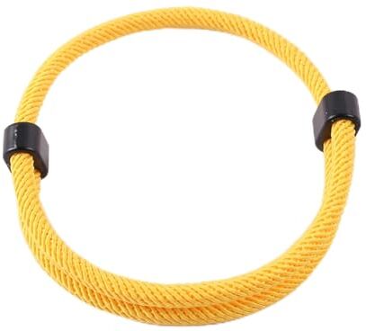 Generic Braccialetto in corda intrecciato a mano regolabile, bracciali colorati uomo donna unisex durevole (Giallo)