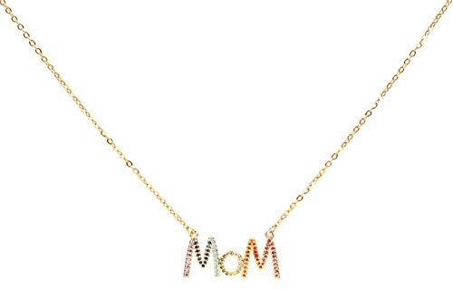 Yinguo Collana in acciaio inossidabile con scritta "MOM A Letter Steel Day Mother for Mother's for Necklace My Gift Accessorio in acciaio inox gioielli Laye collana, C-multicolore., misura unica