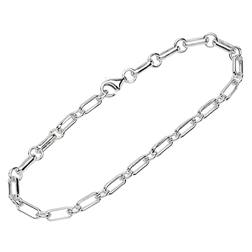 NKlaus Bracciale in argento 925 22cm Figaro Anchor Chain Catena da uomo