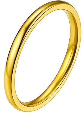 PROSTEEL Anello Uomo Oro Giallo Fede Donna Anello Uomo Acciaio Dorato Colore Oro Fede Anelli da Uomo in Acciaio Misura 19