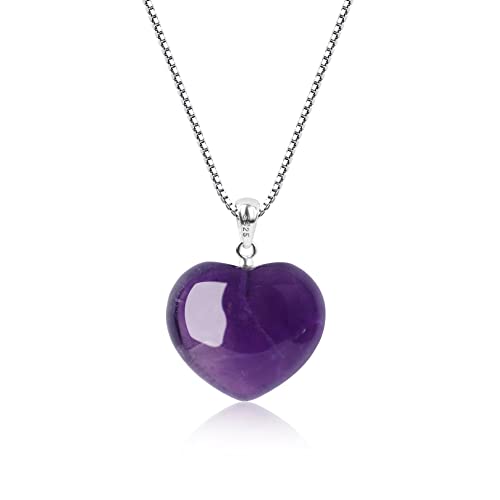 COAI Collana da Donna in Argento Sterling con Ciondolo Cuore in Ametista