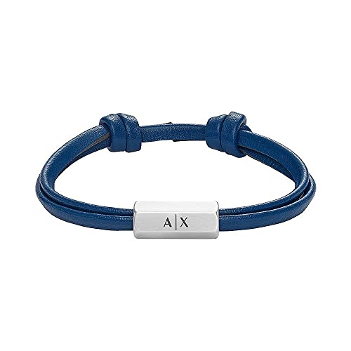 Armani Bracciale Da Uomo, Lunghezza: 310mm, Larghezza: 20mm Bracciale In Pelle Blu,