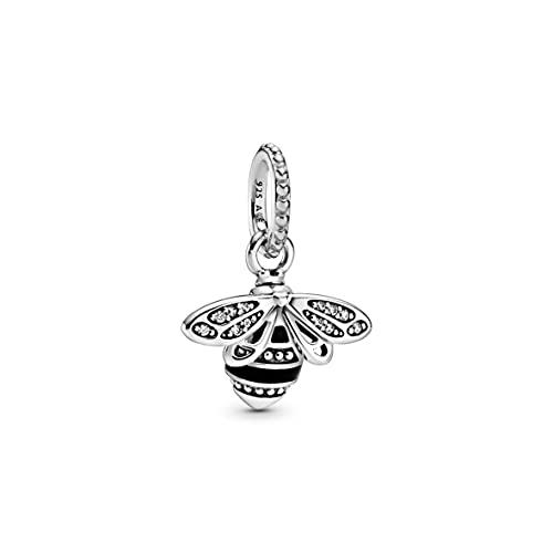 Charm Pandora Bee 398840C01 da donna in argento con smalto nero e zirconi.