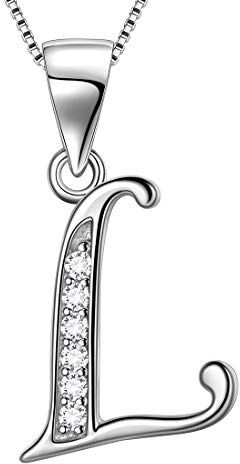 Aurora Tears 925 sterline d'argento L Lettera Collana iniziale L pendente alfabeto con cubic Zirconia gioielli incontri regali per le donne DP0045L