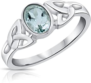 DTPsilver ® Anello Topazio Anello Nodo Argento 925 Donna Anello con Pietra di Topazio Anello Celtico Donna