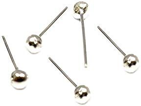 Max Argento Set 5 Pezzi Piercing Orecchini Naso 2 MM Pallina Media Palla Pallina ARGENTATE Argento 925 Sterling ORECCHINO