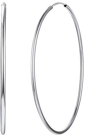 ChicSilver Orecchini a Cerchio Argento 925 70mm Orecchini Cerchio Argento 925 Orecchini Cerchio Argento Orecchini Hoops da Donna