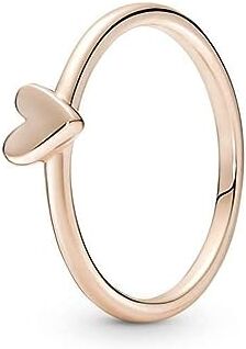 PANDORA Anello Moments con cuore stilizzato placcato in oro rosa 14 carati, 56