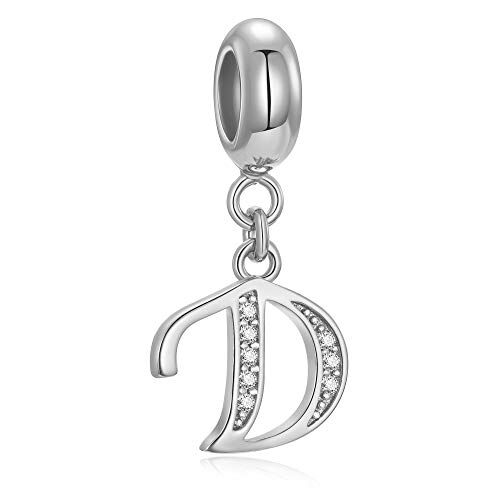 Fantasticharm fits Pandora Bracelet Charm con pendente a forma di lettera dell’alfabeto “A”, in argento Sterling 925 autentico con cristalli. Compatibile con la maggior parte dei braccialetti e delle collane di marche europee Letter D