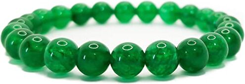 SPILLOX Bracciale Uomo Donna Elastico Da Vere Pietre Preziose Naturali Di 8mm Reiki Idea Regalo Di Compleanno Originale Diffusore Di Energia Guarigione Equilibrio (GIADA VERDE)