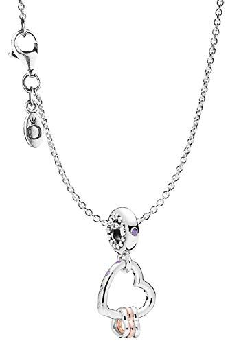 Pandora Collana elegante da donna con ciondolo a forma di cuore Highlights in argento 925, meravigliosa idea regalo