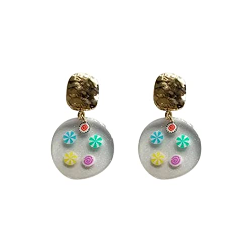 Yinguo Un paio di orecchini alla moda piccoli orecchini trasparenti freschi orecchini semplici orecchini alla moda gioielli orecchini orecchini regalo leopardo collana (A-Clear, taglia unica)