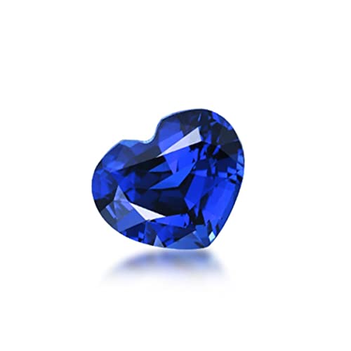 ESCATIC 100% Zaffiro blu naturale Pietre preziose sciolte Gioielli Fai da te Gemma blu Pietra di gioielli Collana Anello Cerchio perfetto Fai da te Intarsiato-cuore 7x7mm