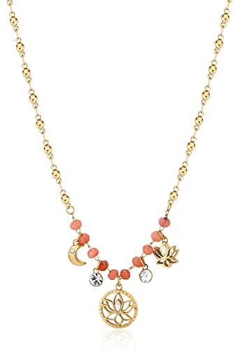 Brosway Collana Girocollo Donna In Acciaio Con Simbolo Fiore, Collana Donna Collezione Chakra BHKN087