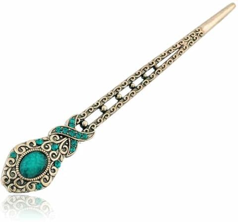 DUNSBY Bacchette per Capelli MULINDA Crystal Metal Capelli Stick Vintage Semplici for forcella Accessori Vintage Hair Pin for le donne Banchetto Gioielli for capelli (Color : Resin blue)