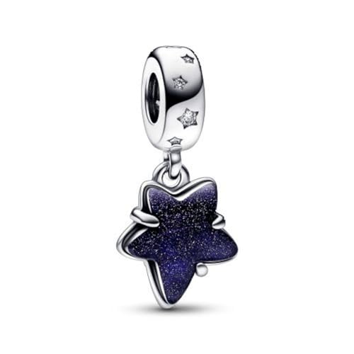 Doyafer 925 ciondolo in argento sterling Charms nero viola stella marina per le donne bracciali collana regalo