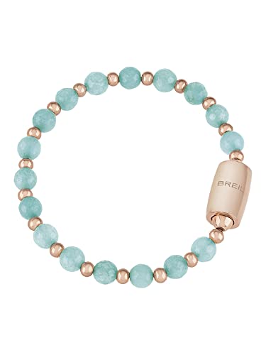 Breil , Collezione Magnetica System, Bracciale Uranes, Bracciale Donna in Acciaio IP Rose Lucido e Agata Color Tiffany, Pratica Chiusura con Magnete, Taglia Unica, Gioielli Donna e Ragazza