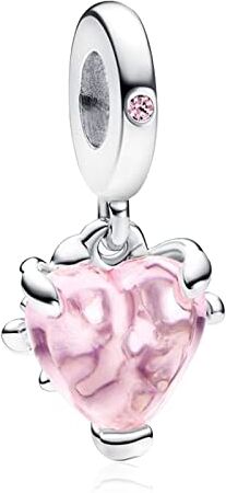 Amuefer Amici Cuore e Luna Charm Compatibili Bracciale Collana Pandora, Argento Sterling Ciondolo Compleanno Natale Gioielli Regali per le Donne Moglie Amici