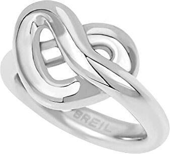 Breil , Collezione B&Me, Anello Donna Knot Love, in Acciaio Lucido, con Design Minimal, Ricercato e Simbolico a Forma di Cuore, Ideale per un Regalo Speciale, Misura 14, Silver