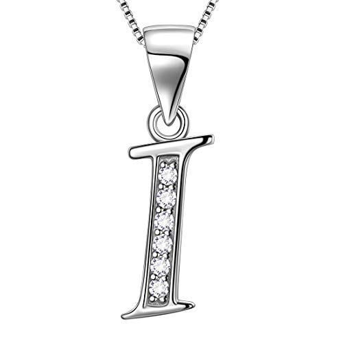 Aurora Tears 925 sterline d'argento I Lettera Collana iniziale I pendente alfabeto con cubic Zirconia gioielli incontri regali per le donne DP0045I