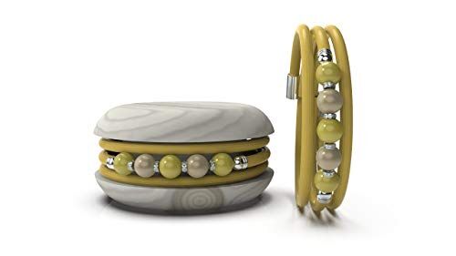 Too Late Macaron TOOLATE Bracciale Donna, Bracciale Charm Macaron in Caucciù con Perle Colorate e Strass, Made in Italy