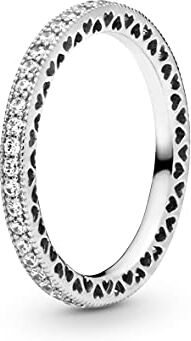 PANDORA 190963CZ Anello da donna in argento 925 con zirconi trasparenti e Argento, 52 (16.6), colore: argento, cod.