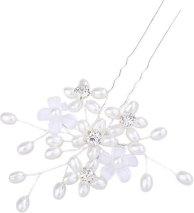 POPETPOP Forcina a Fiore Di Diamante Fermagli Per Da Sposa Per Le Spose Pettini Decorativi Per Fermaglio Per Con Strass Tiara Accessori Damigella D'onore Lega Perla