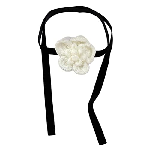 Yooghuge Collana floreale regolabile fascia versatile maglia fiore collane sexy collo per donne ragazze floreale tessuto avvolgente collana
