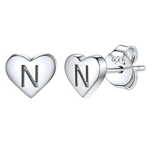 Silvora Orecchini Argento Lettera Iniziale A-Z Argenti 925 Sterling alfabeto Gioielli Regalo Nozze Anniversario Compleanno Festa della mamma San Valentino Natale