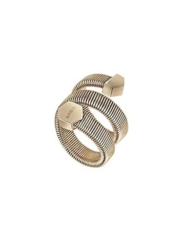 Breil Women's Ring Gleam Collection  Gioielleria Donna Anello per Donna in Acciaio Dorato IP con Finitura Specchiata, Adattabile per ogni Misura Oro
