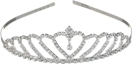 GNALIA 1pc Tiara Corona di Cristallo，Pageants Princess Compleanno Parties, Diadema con Strass Pettine， argento